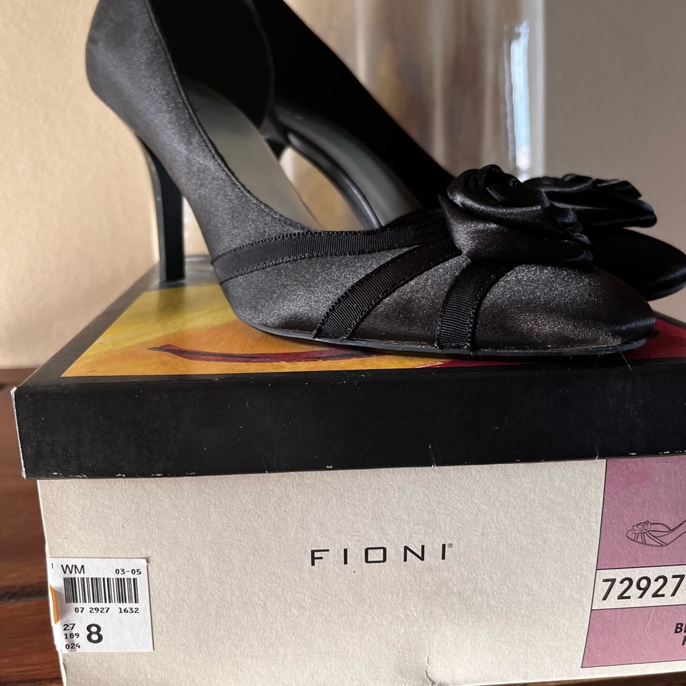 Fioni black fabric D’orsay heels shoes - Picture 3 of 8